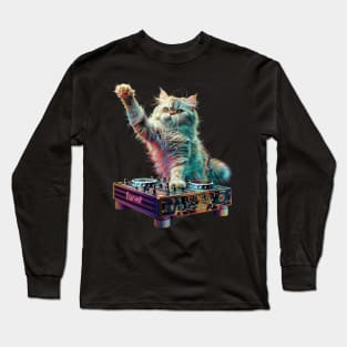 Cat DJ Flow Long Sleeve T-Shirt